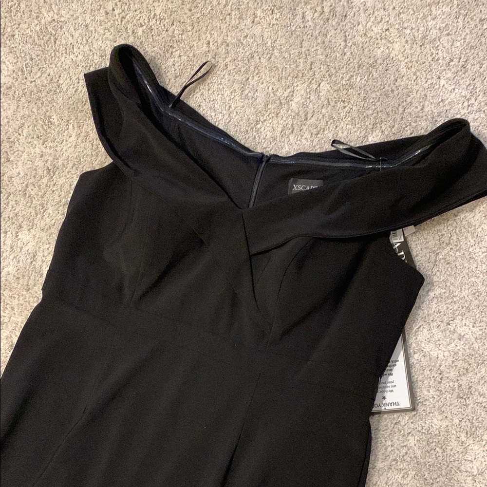 XSCAPE OFF-SHOULDER BLACK COCKTAIL DRESS - Picture 9 of 16